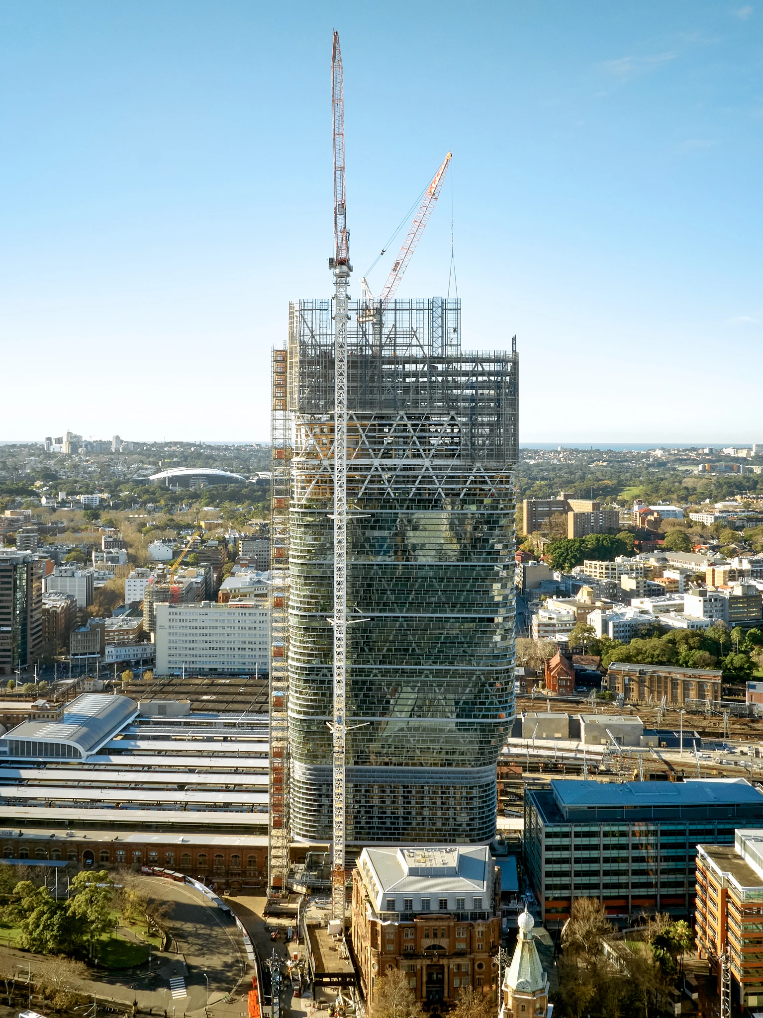 World’s Tallest Hybrid Timber Tower by SHoP and BVN Reaches Full Height in Sydney