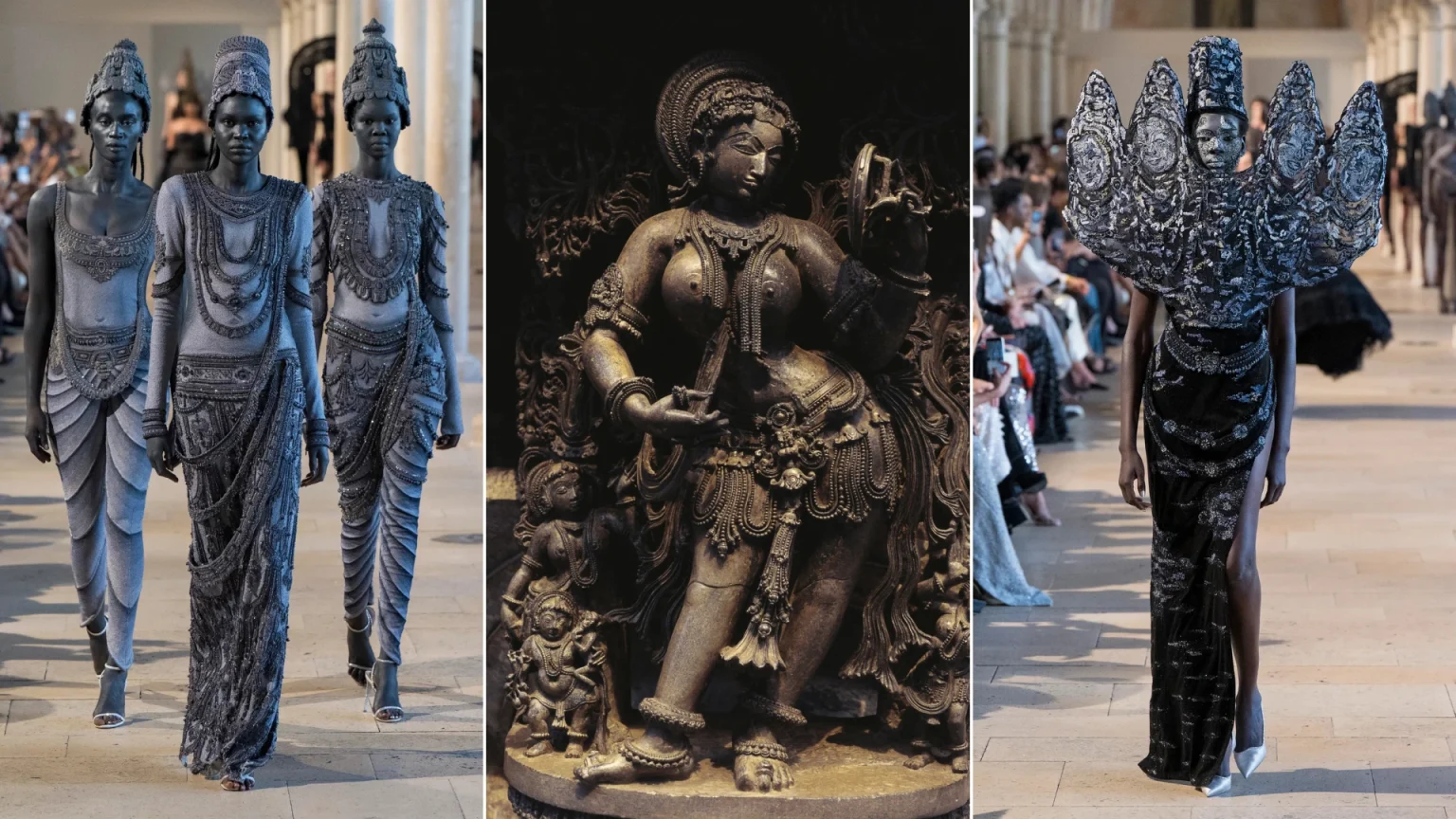 Paris Haute Couture Didn’t Expect Temple Architecture to Steal the Show The Paris Haute Couture Collection That Wore an Entire Civilization